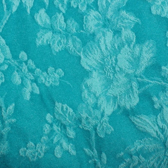 Lauren Conrad Teal Brocade Textured Flower Stretch Skinny Jeans Size 2 - Picture 2 of 10